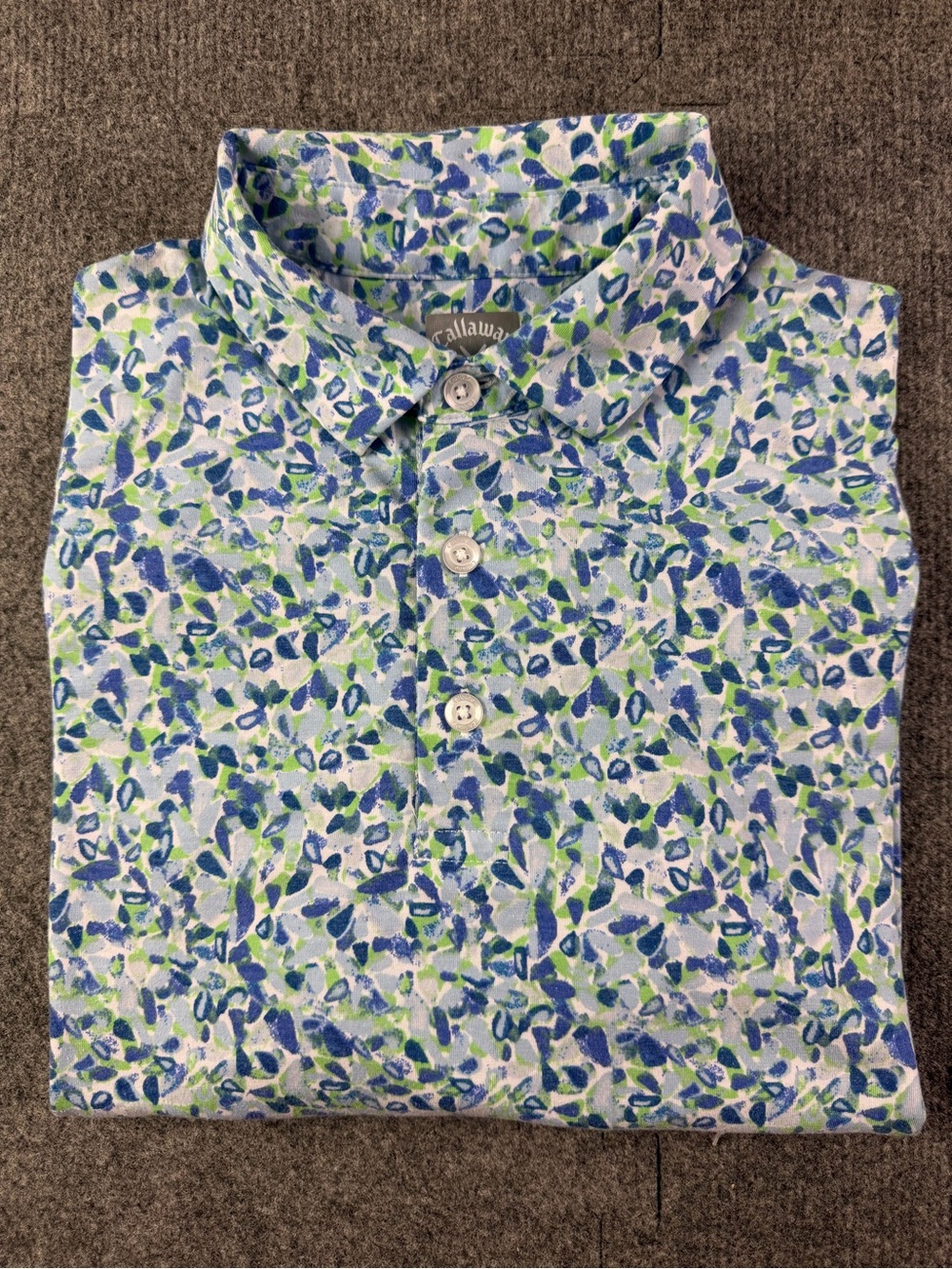 Callaway Mens Short Sleeve Floral Golf Polo Shirt Size M Multicolor